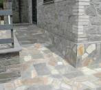 External space: Floor and wall mixture of italian yellow quartzite and luserna.