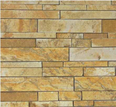 Squared fillets of fossil yellow stone