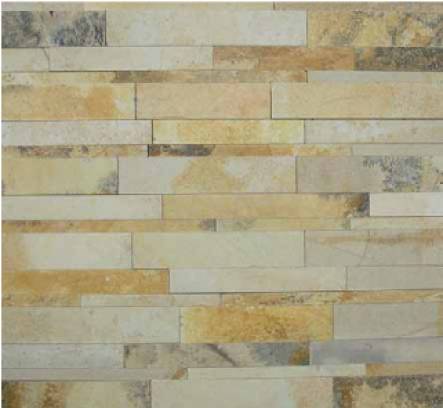 Squared fillets of fossil yellow stone