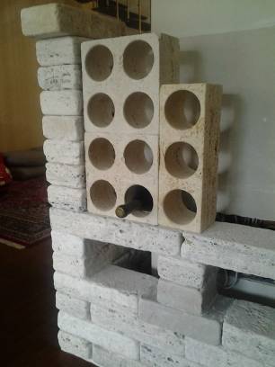  WineMod Design:Modular System in travertine antique for cellar,winery and winebar