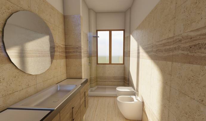 Bagno in travertino