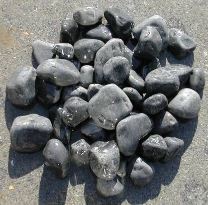 Black pebbles